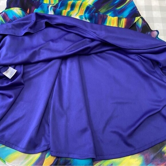 CALVIN Klein dress woven Aline multicolored chiffon fit flair sleeveles summer 4 - Picture 11 of 15